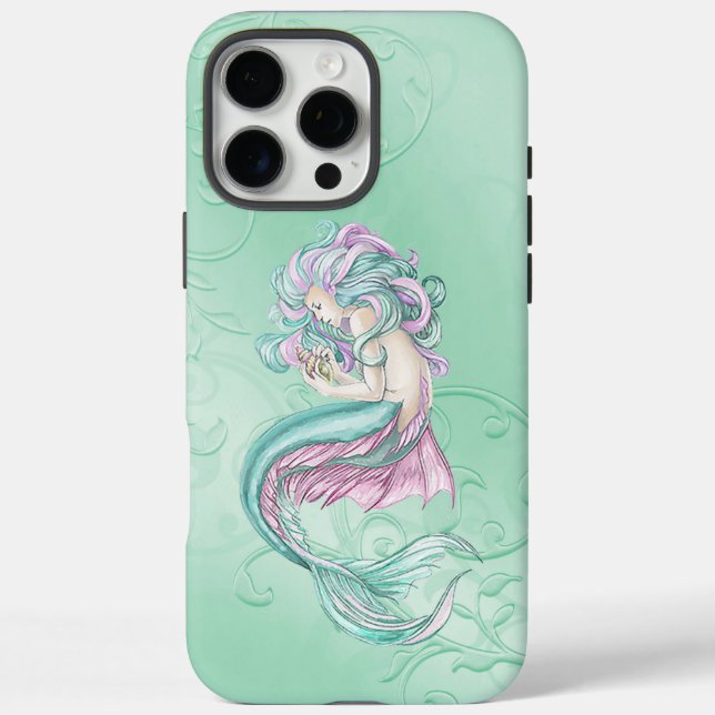 Estuche para iPhone de Funda de sirena verde azula