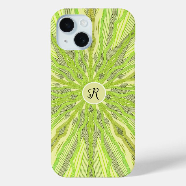 Estuche para iPhone de Funda verde abstraído-mate (Reverso )