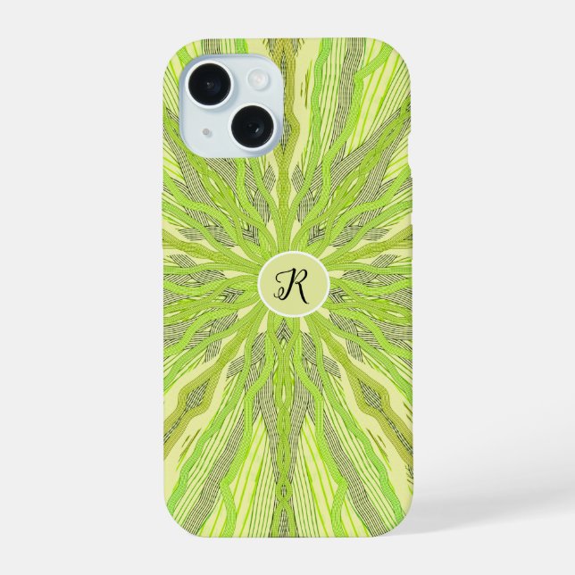 Estuche para iPhone de Funda verde abstraído-mate (Reverso )