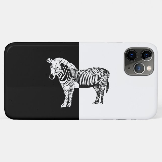 Estuche para iPhone Funda de cebra negro y blanco (Reverso (horizontal))