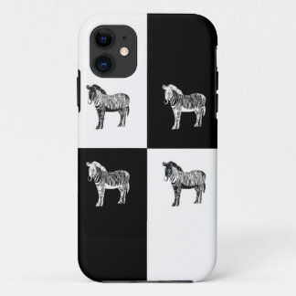Estuche para iPhone Funda de cebra negro y blanco