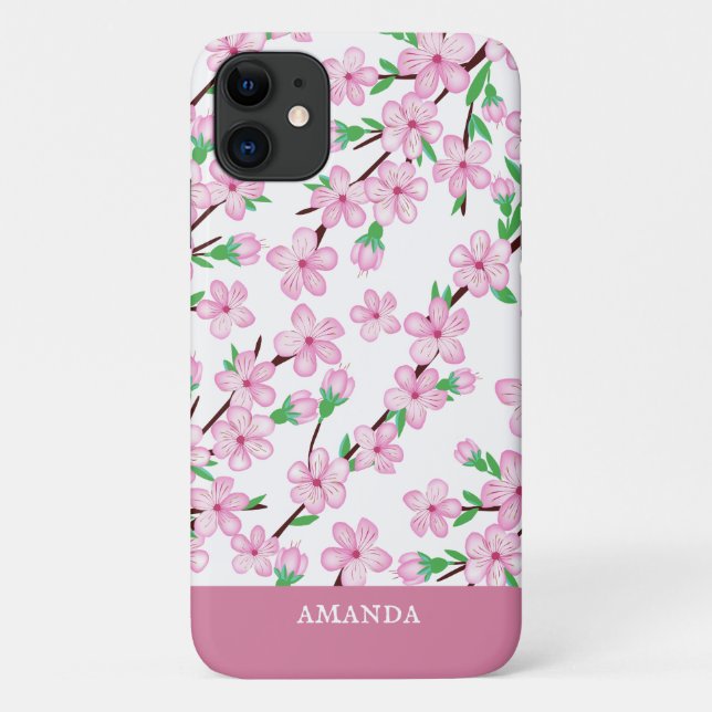 Estuche para iPhone Funda de flores de cerezo (Reverso)