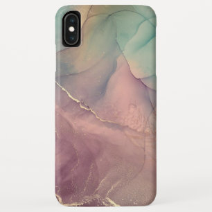 Estuche para iPhone Funda de mármol rosa y verde
