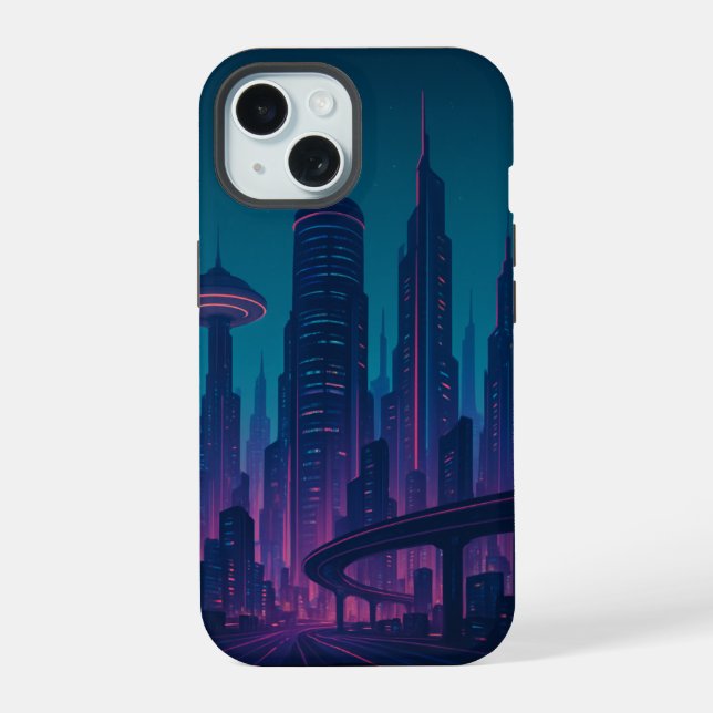 Estuche para iPhone / iPad Cyber City Glow (Reverso )
