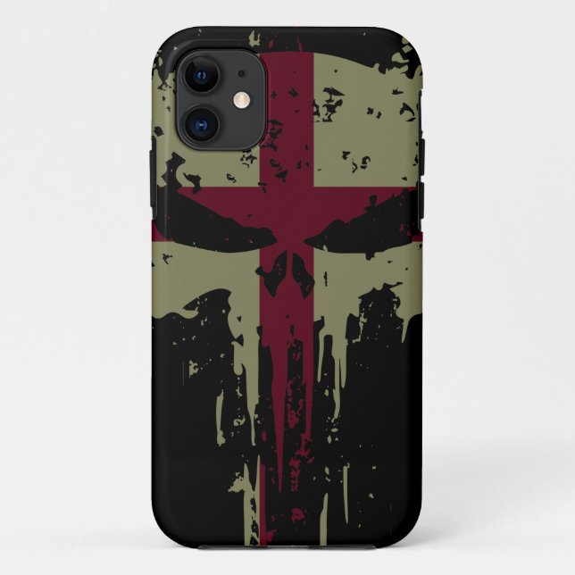 Estuche para iPhone para Funda de cráneo Grunge de (Reverso)