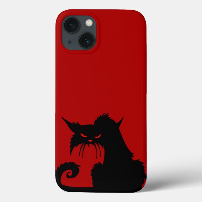 Estuche para iPhone para Funda de gato negro-mate (Reverso)