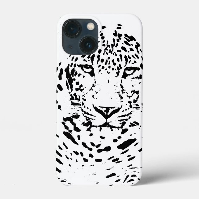 Estuche para iPhone para Funda de leopardo negro y (Reverso )