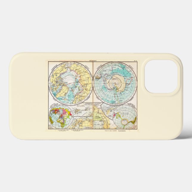 Estuche para iPhone para Funda de mapas polares en (Reverso (Horizontal))