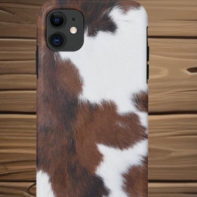 Estuche para iPhone piel de vaca Brown White Funda (Protect your iPhone in style with the Cowhide Brown White Case-Mate case by Love Cow)