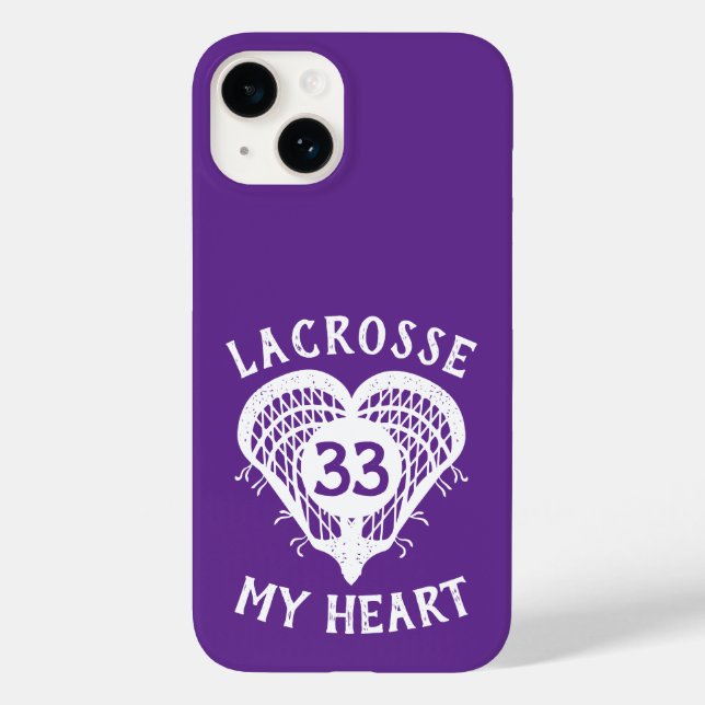 Estuche para iPhone Purple Lacrosse My Heart Funda (Reverso )