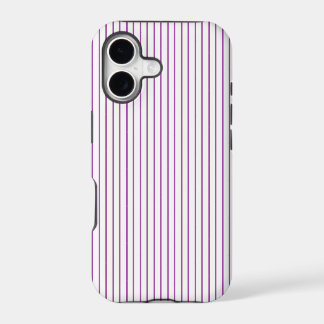 Estuche para iPhone púrpura y blanco Pinstripe