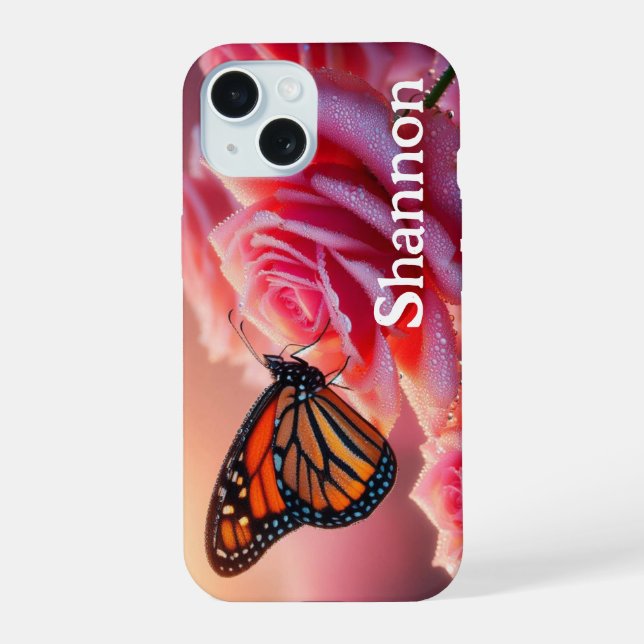 Estuche para iPhone - Rosa de mariposa (Reverso )