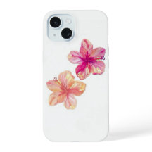 Estuche para iPhone tropical de estilo rosa y meló