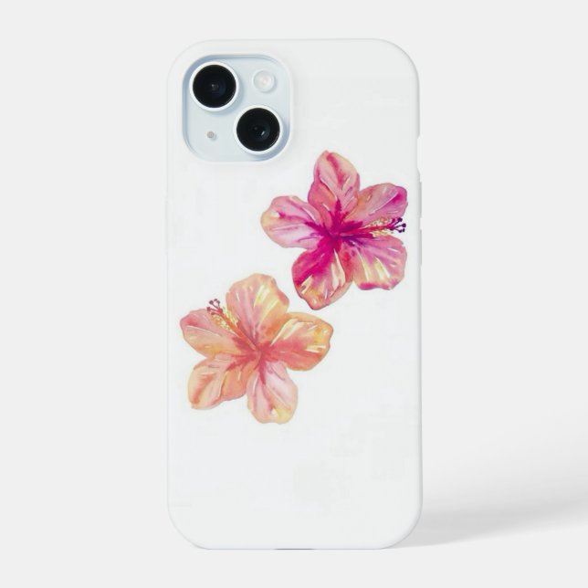 Estuche para iPhone tropical de estilo rosa y meló (Reverso )