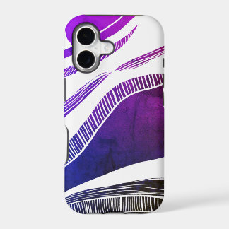 Estuche para iPhone y iPad de onda morada y blanca
