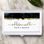 Estuche para tarjeta de visita Black And Gold Wate<br><div class="desc">Estuche De La Tarjeta De Negra Y De Oro. Perfecto para maquilladores,  peluqueros,  cosmetólogos y más!</div>