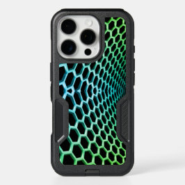 Estuche para teléfono de diseño de hexágono verde