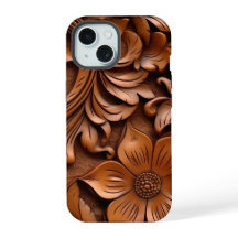 Estuche para teléfono de impresión de madera flora