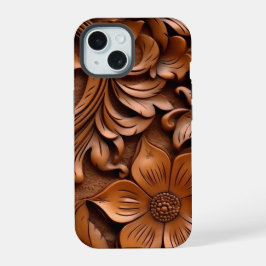 Estuche para teléfono de impresión de madera flora