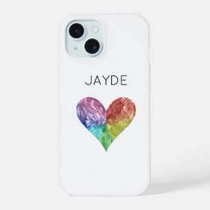 Estuche para teléfono móvil Rainbow Crystal Heart