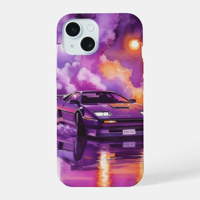 Estuche Synthwave Retro para teléfono Hyper Car (Reverso )