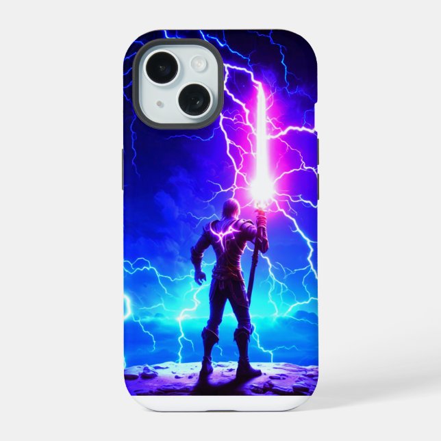 Estuches para iPhone 15 Efecto Thunder (Reverso )