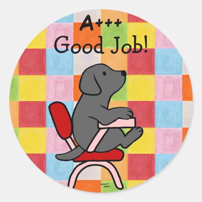 Estudiante negro de Labrador 1 Pegatinas de recomp (Anverso)