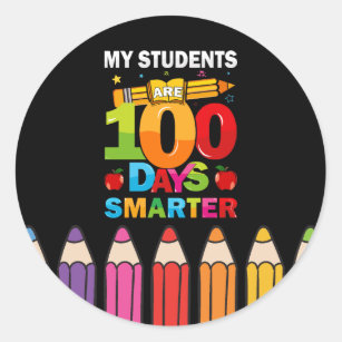 Estudiantes 100 días más inteligentes Pegatina red