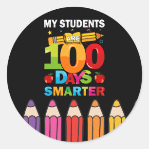 Estudiantes 100 días más inteligentes Pegatina red