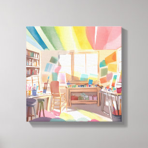 Estudio de Arte Colorido   Pintura de Acuarela