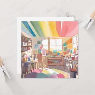 Estudio de Arte Colorido   Tarjeta de Pintura de A