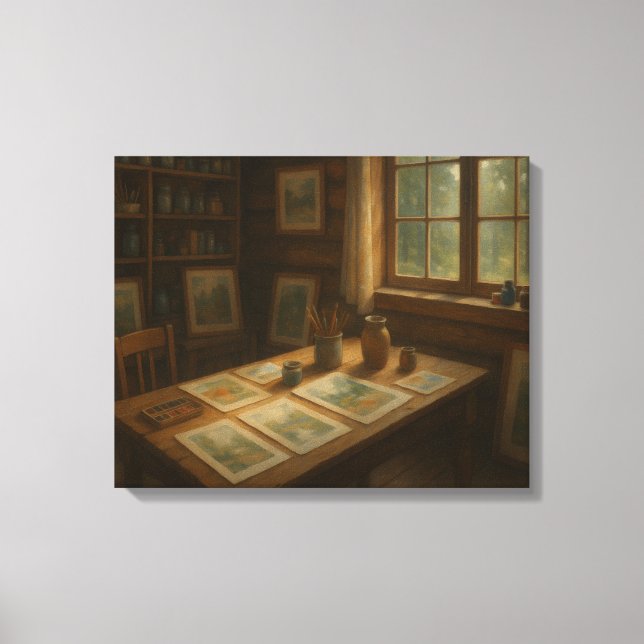 Estudio de arte de una Watercolorista (Anverso)