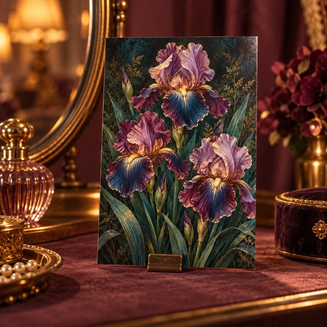 Estudio de Arte Impreso Midnight Iris (4 x 6 inch unframed semi-gloss print. Flat printed artwork. Styled scene; props not included.)
