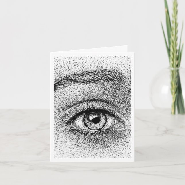 Estudio de ojo Dibujo de tinta ... tarjeta (Anverso)