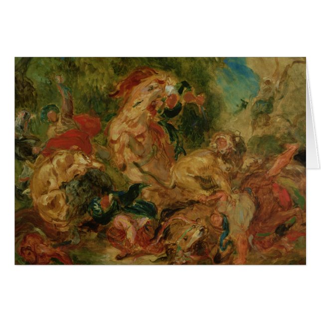 Estudio para la caza del león, 1854 (Anverso (Horizontal))