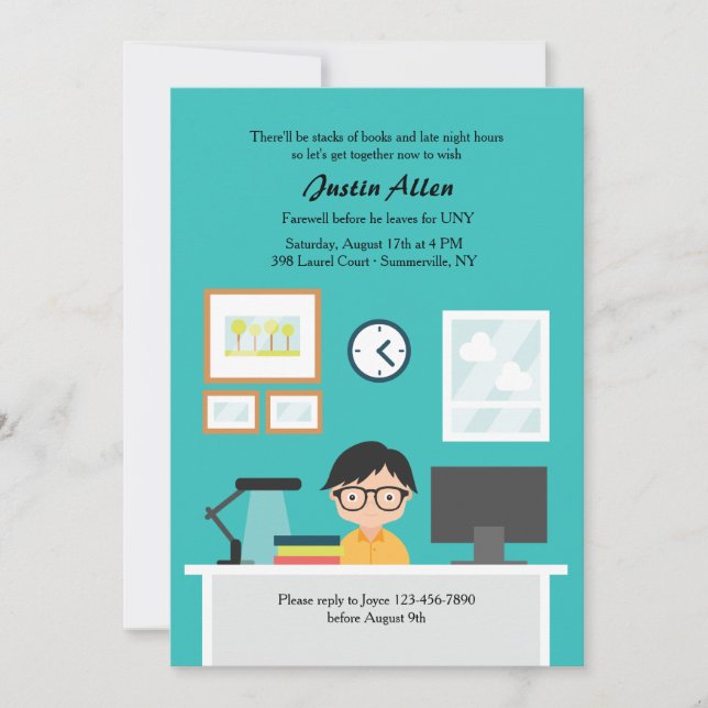 Estudiosa invitación a los chicos (Anverso)