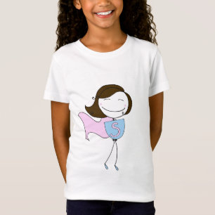 Estupendo, camiseta del chica (pelo marrón)