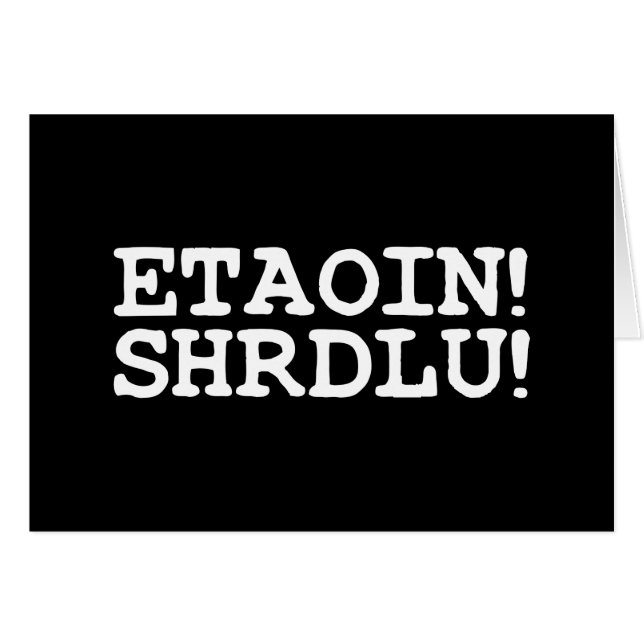 ¡ETAOIN! ¡SHRDLU! Tarjeta mediana (Anverso (Horizontal))