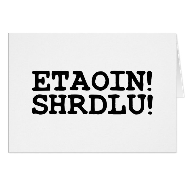 ¡ETAOIN! ¡SHRDLU! Tarjeta mediana (Anverso (Horizontal))