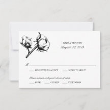 Etching de la planta de algodón | RSVP de boda
