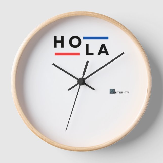 Eterity HOLA Minimalista reloj de pared (Anverso)