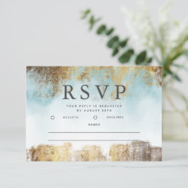 Ethereal Blue and Gold RSVP