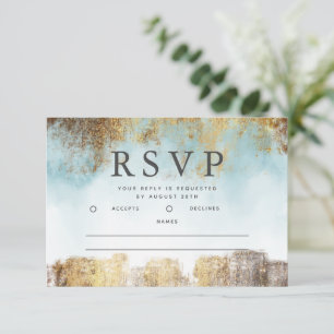 Ethereal Blue and Gold RSVP