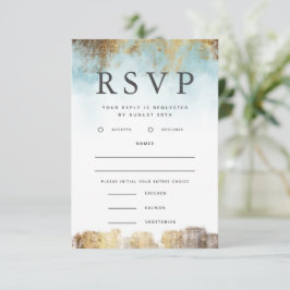 Ethereal Blue and Gold RSVP con elección de comida