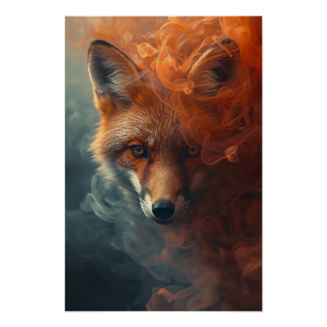Ethereal Fox in Smoke & Mist – Mystical Poster (Anverso)
