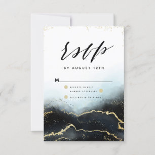 Ethereal Mist Ombre Navy Blue Gilded Moody RSVP