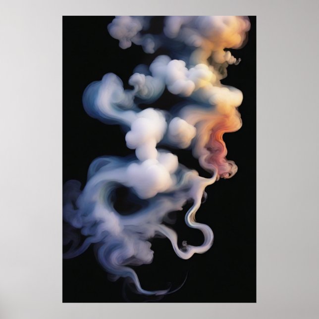Ethereal Mystical Smoke Resumen Poster de arte (Frente)