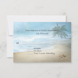 Ethereal Sandy Beach Wedding Tarjeta RSVP