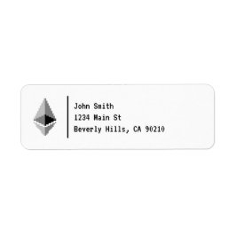 Ethereum ETH logotipo de 8 bits | Etiqueta