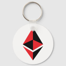 Ethereum ETH logotipo negro y rojo | Llavero básic